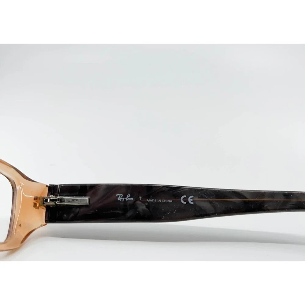 Ray-Ban RB5185 2436 Eyeglasses Frames Rectangular Brown Marble 53-14-135 2029
